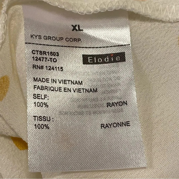 ELODIE Yellow Heart Print‎ Tank Top in White - Picture 6 of 7